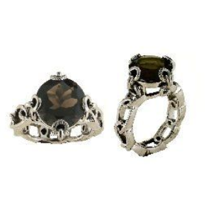 .925 Smokey Chocolate Quartz Ring 7"