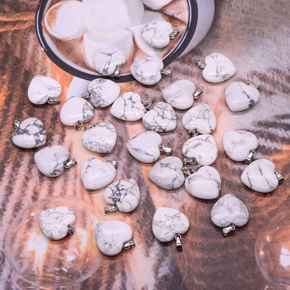 10PC/Set Natural Healing Gemstone Necklace Women Charm Jewelry 16mm