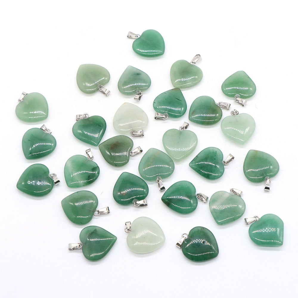 10PC/Set Natural Healing Gemstone Necklace Women Charm Jewelry 16mm
