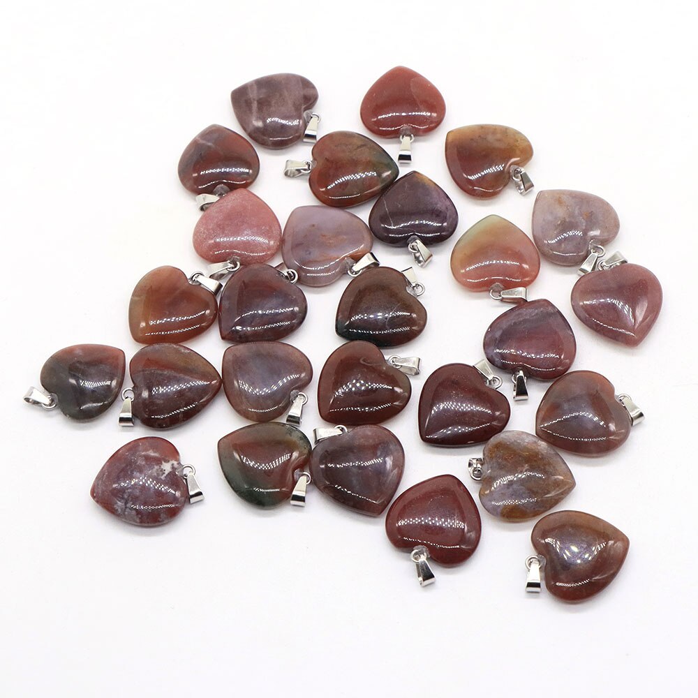 10PC/Set Natural Healing Gemstone Necklace Women Charm Jewelry 16mm