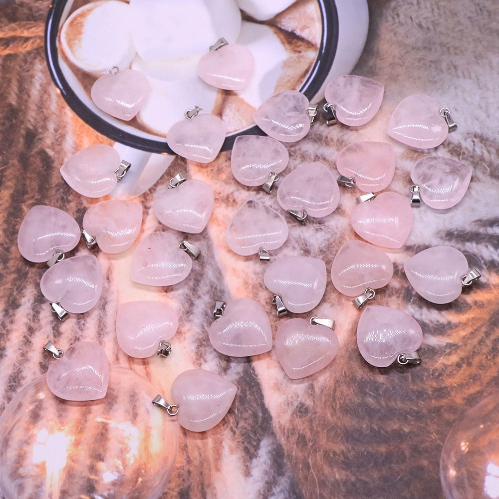 10PC/Set Natural Healing Gemstone Necklace Women Charm Jewelry 16mm