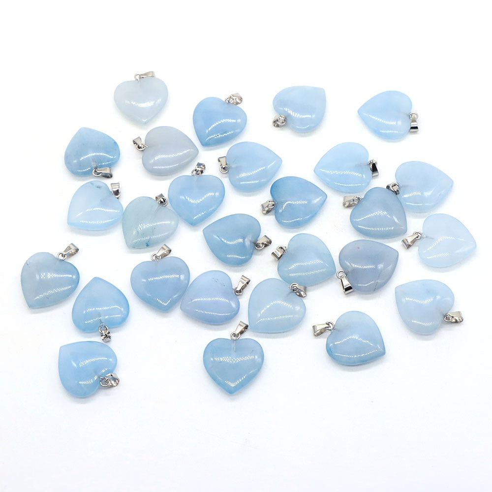 10PC/Set Natural Healing Gemstone Necklace Women Charm Jewelry 16mm