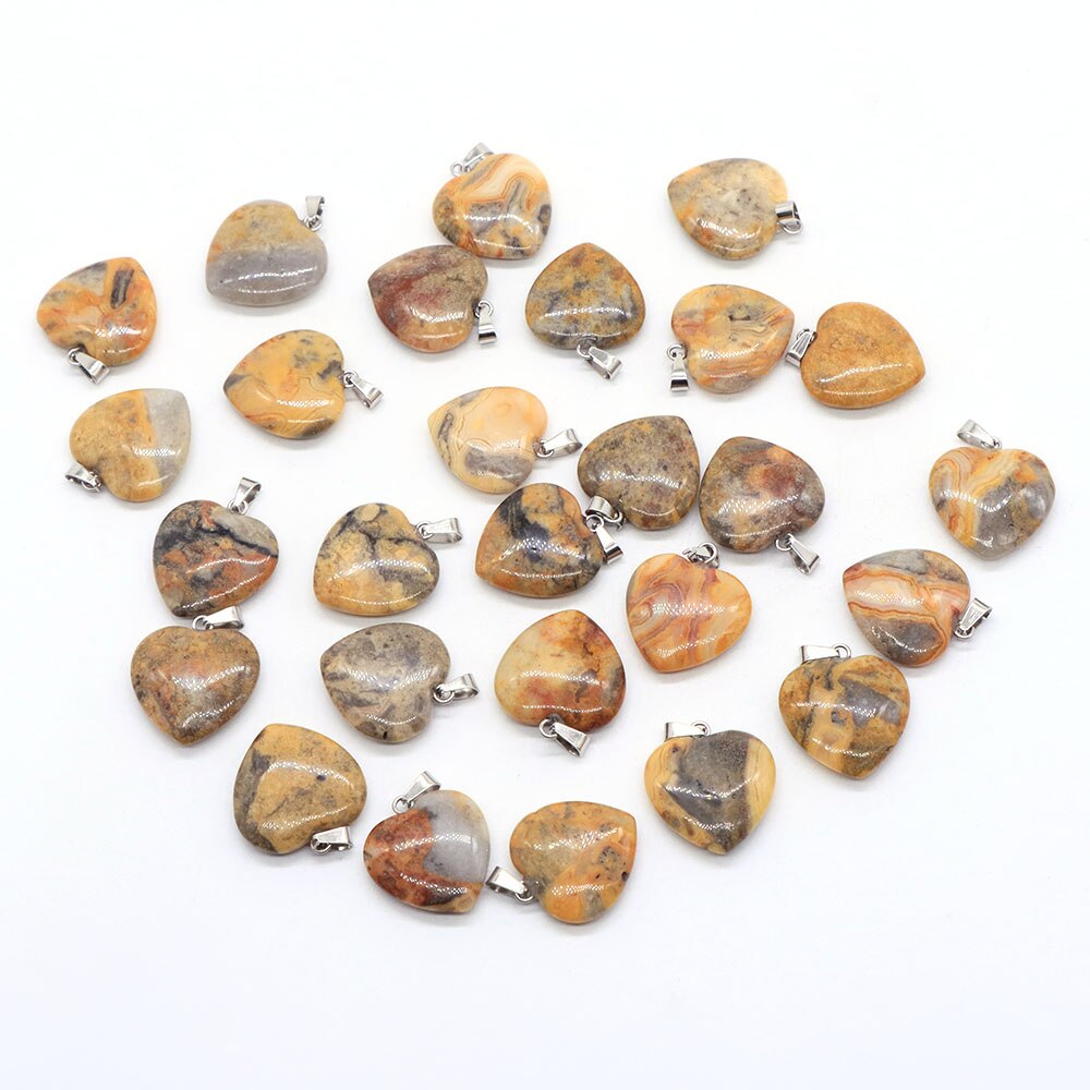 10PC/Set Natural Healing Gemstone Necklace Women Charm Jewelry 16mm