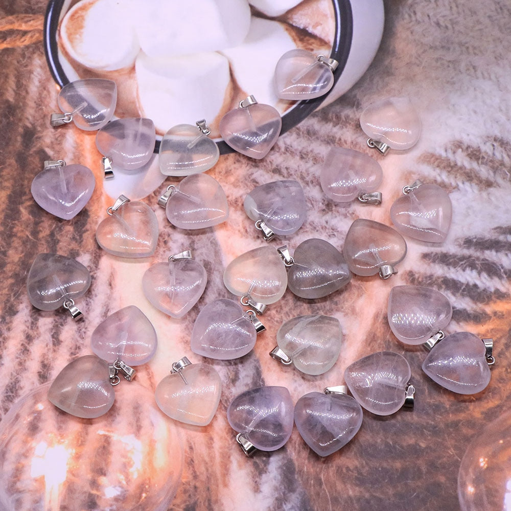 10PC/Set Natural Healing Gemstone Necklace Women Charm Jewelry 16mm