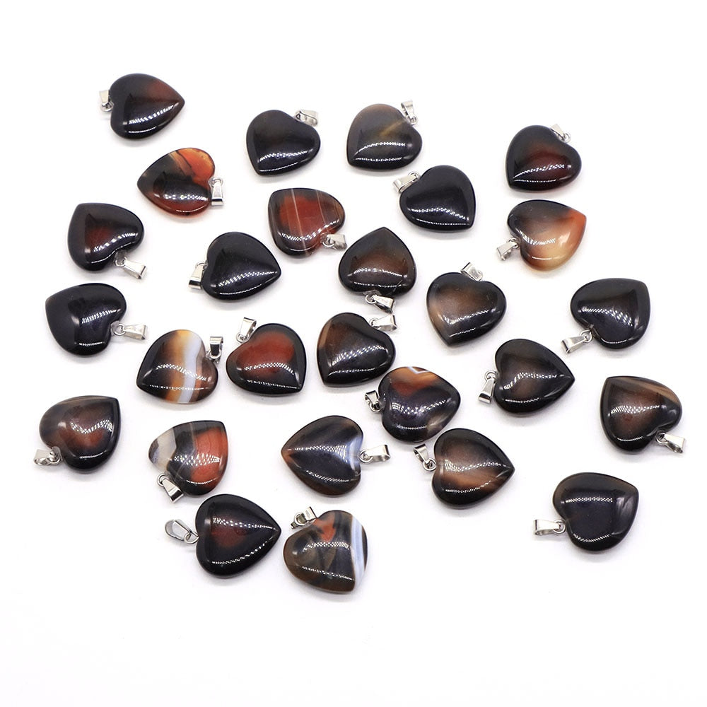 10PC/Set Natural Healing Gemstone Necklace Women Charm Jewelry 16mm