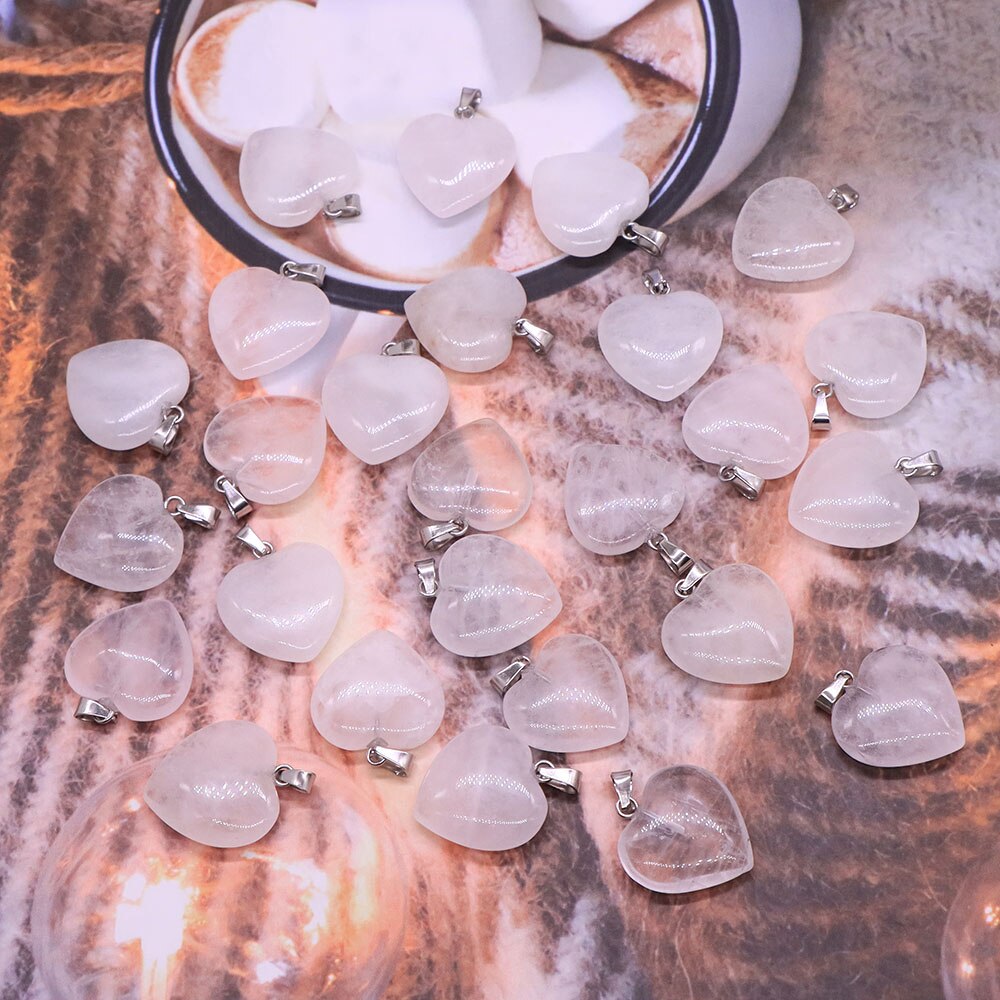 10PC/Set Natural Healing Gemstone Necklace Women Charm Jewelry 16mm