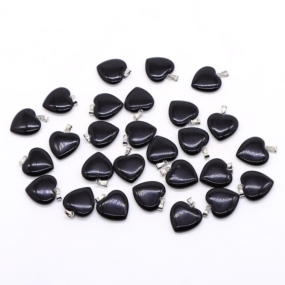 10PC/Set Natural Healing Gemstone Necklace Women Charm Jewelry 16mm