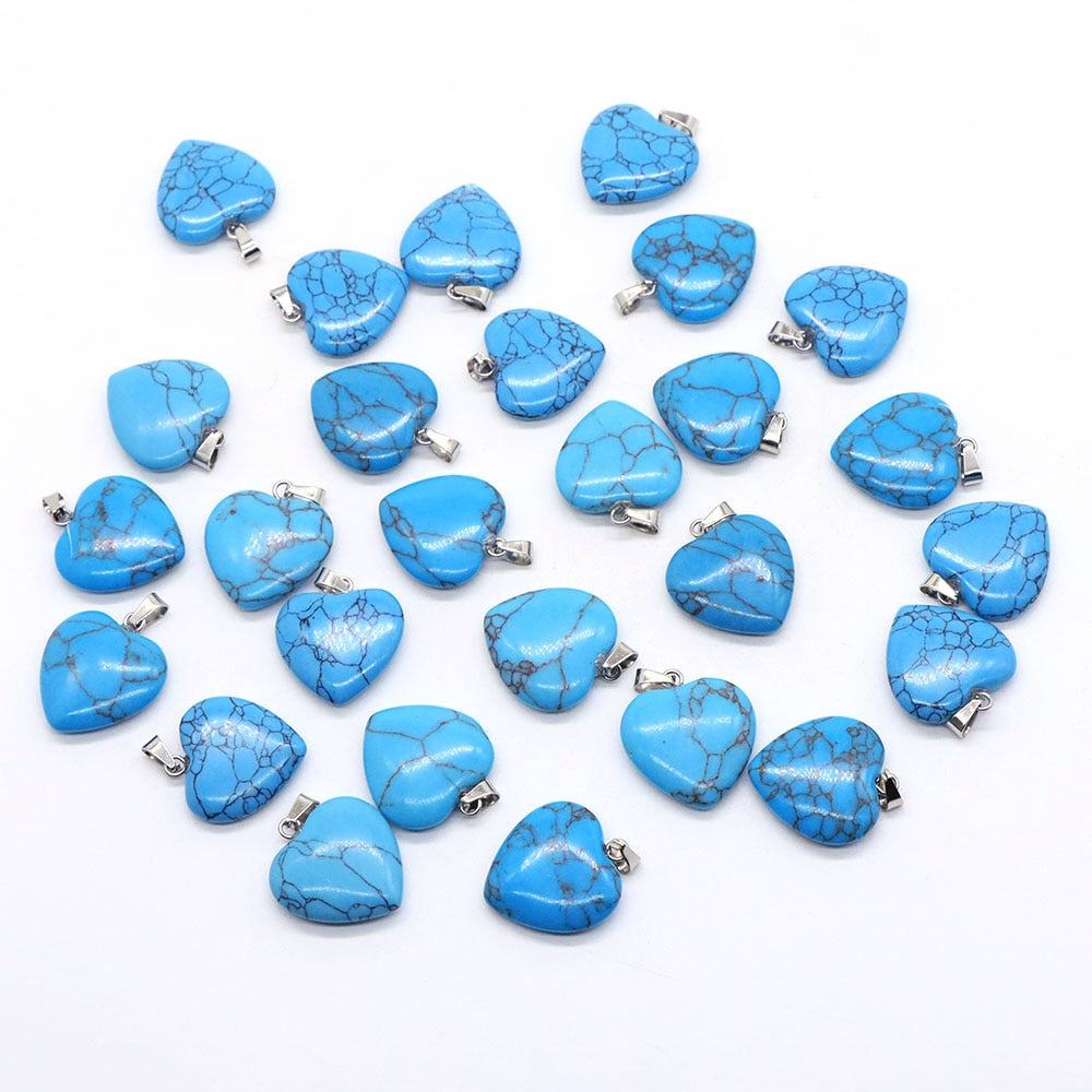 10PC/Set Natural Healing Gemstone Necklace Women Charm Jewelry 16mm